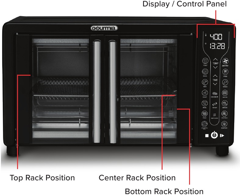 Gourmia GTF7460 FRENCH DOOR DIGITAL AIR FRYER OVEN MANUAL ManualsLib