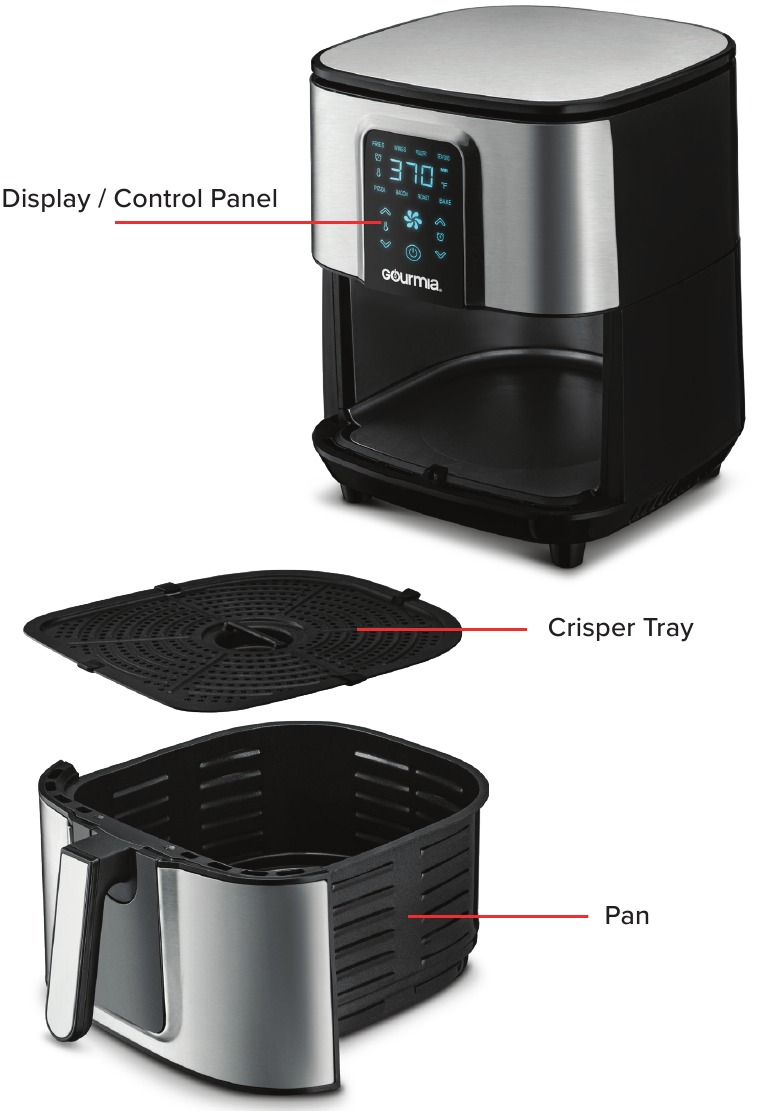 Gourmia GAF735 7Quart Stainless Steel Digital Air Fryer Manual