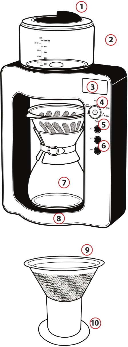 Gourmia Pourista GCM3350 Fully Automatic Pour Over 