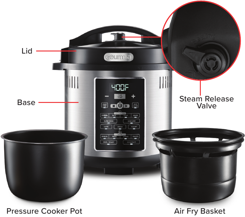 Multi Function Pressure Cookers, Gourmia GPA2060 One-Lid Pressure