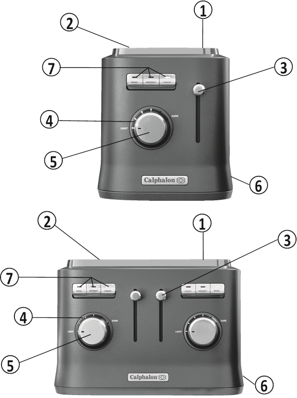 Calphalon TSCALTR2GM, TSCALTR4GM INTELLICRISP TOASTERS MANUAL