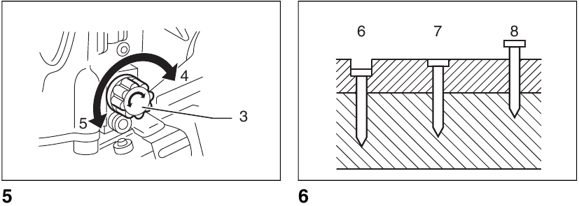 Adjusting the nailing depth