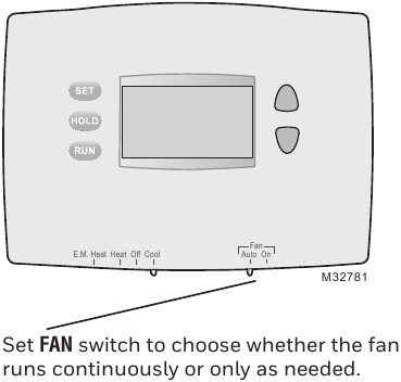 Select the fan setting