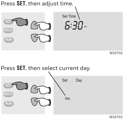 Set the time and day