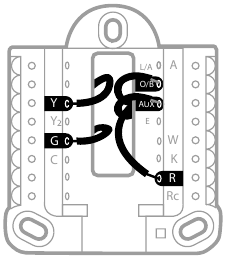 Connect wires: heat pump