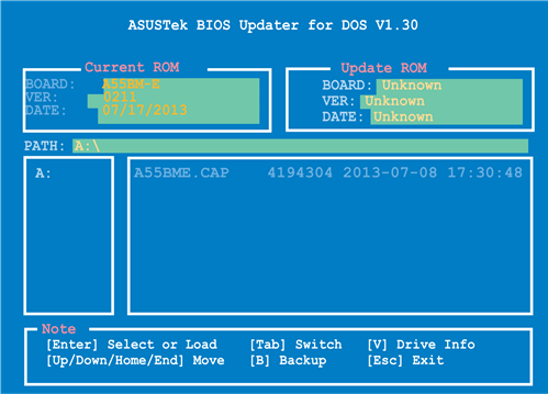 Updating the BIOS file - Step 2