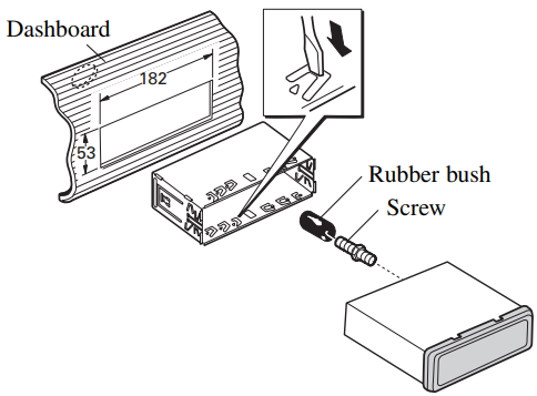 DIN Front-mount Installation with the rubber bush