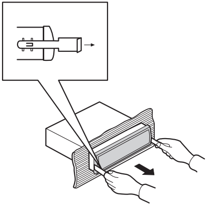 Removing the Unit from DIN Front-mount - Step 2