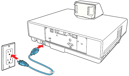 Turn on the projector - Step 1