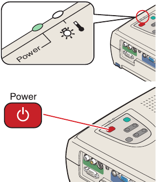 Turning on the unit - Step 2 - Press power button