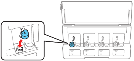Filling ink tanks - Step 6 - Replace ink tank cap