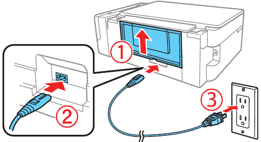 Filling ink tanks - Step 7 - Connect a power cord