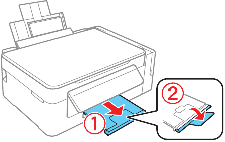 Loading paper - Step 5 - Pull out the output tray