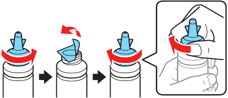 Fill ink tanks - Step 3 - Remove the bottle cap