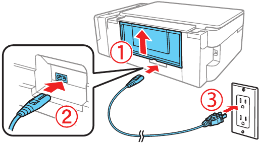 Fill ink tanks - Step 7 - Connect the power cord