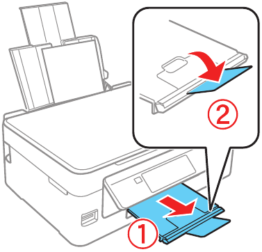 Load paper - Step 5 - Pull out the output tray