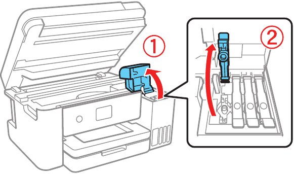 Filling ink tanks - Step 1 - Open ink tank cover