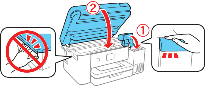 Filling ink tanks - Step 5 - Close ink tank cover