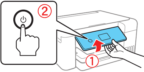 Filling ink tanks - Step 7 - Raise control panel