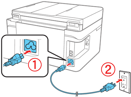 Fill ink tanks - Step 6 - Connect the power cord