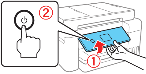 Fill ink tanks - Step 7 - Raise the control panel
