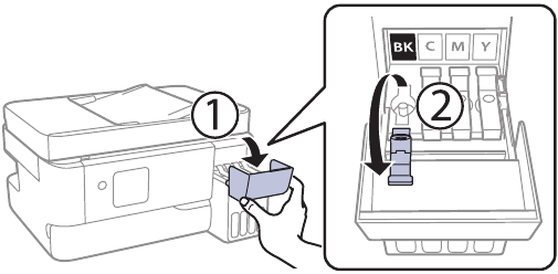 Fill ink tanks - Step 1 - Open the ink tank cover