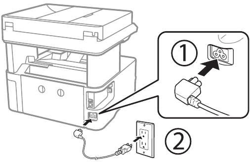 Filling the ink tanks - Step 5 - Connect power
