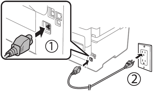 Filling the ink tanks - Step 6 - Connect the power
