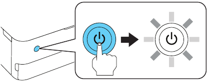 Filling the ink tanks - Step 1 - Turn on the unit