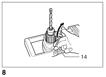Installing or removing drill bit 