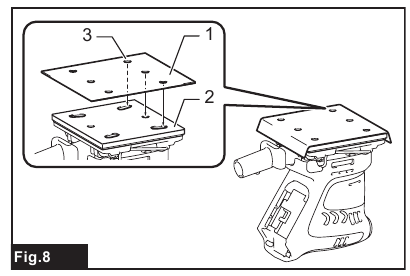 Using abrasive paper with dustsuction hole - Step 1