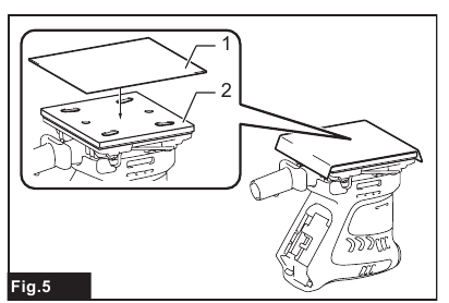 Using abrasive paper without dustsuction hole - Step 1