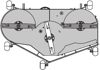 To adjust the parallelism of the cutting deck - Step 1