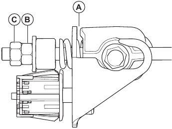 To examine and adjust the parking brake - Step 2