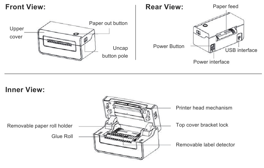 COMER CX418 HD Logistics Thermal Label Printer Manual ManualsLib