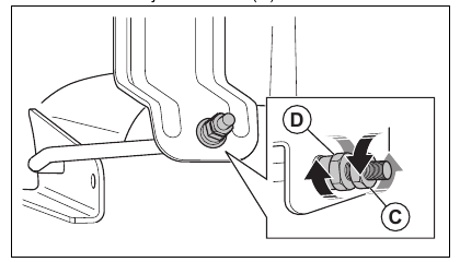 To do front to rear adjustment of the cutting deck - Step 2
