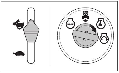 To start a cold engine - Step 1