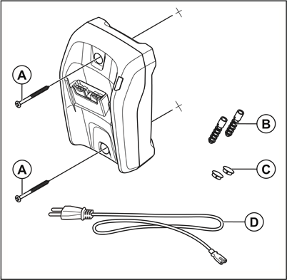 To install the battery charger on the wall