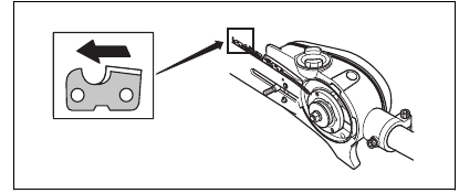 To assemble the bar and chain - Step 1