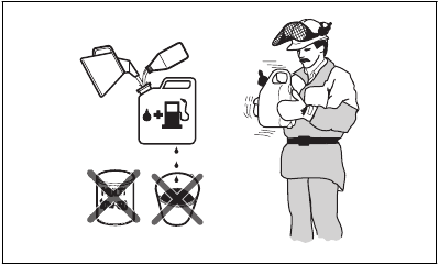 Operation - Mixing the gasoline and two-stroke oil
