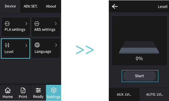 Auto Leveling - Step 1 - Go to 