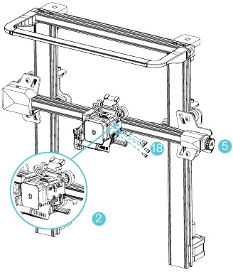 Install the nozzle module and wire clamp