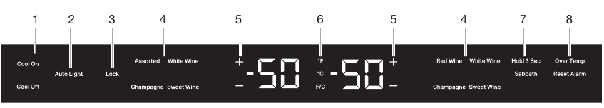 USING WINE CELLAR - Controls - Step 1