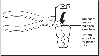 Break end of bracket for side attachment