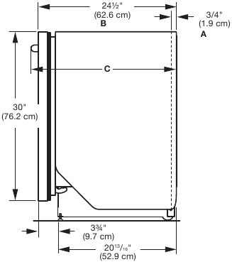 PRODUCT AND CABINET OPENING DIMENSIONS - Part 2