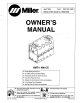 Miller XMT 400 CC Owner's Manual