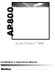 Gentner Audio Perfect 800 Installation & Operation Manual