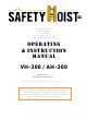 Safety Hoist VH-300 Operating Instructions Manual