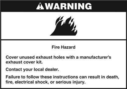 Warning - Fire Hazard