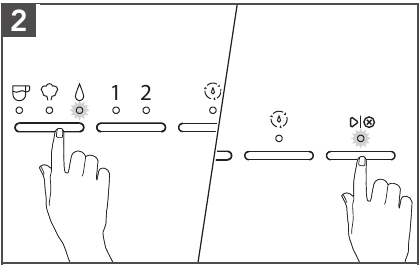 PROGRAMING THE WATER t' AND HARDNESS - Step 2